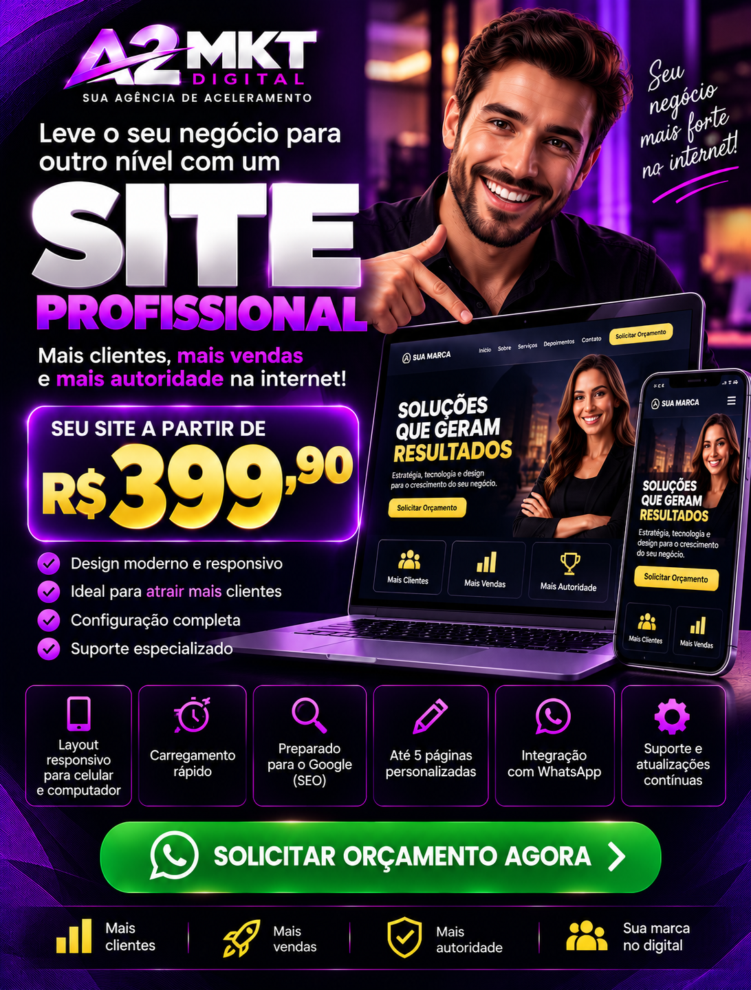 Arte de divulgação da A2 MKT Digital